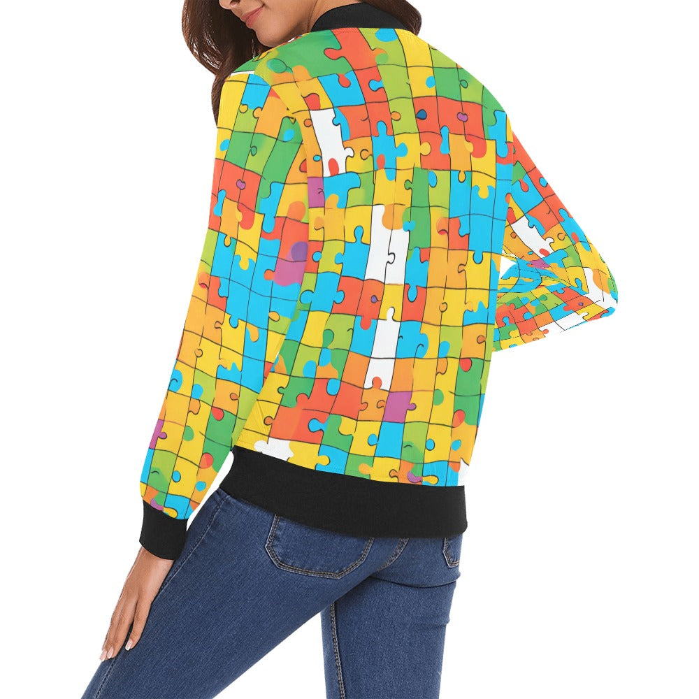 
                  
                    Jigsaw Puzzle Bomber Jacket for Women
                  
                
