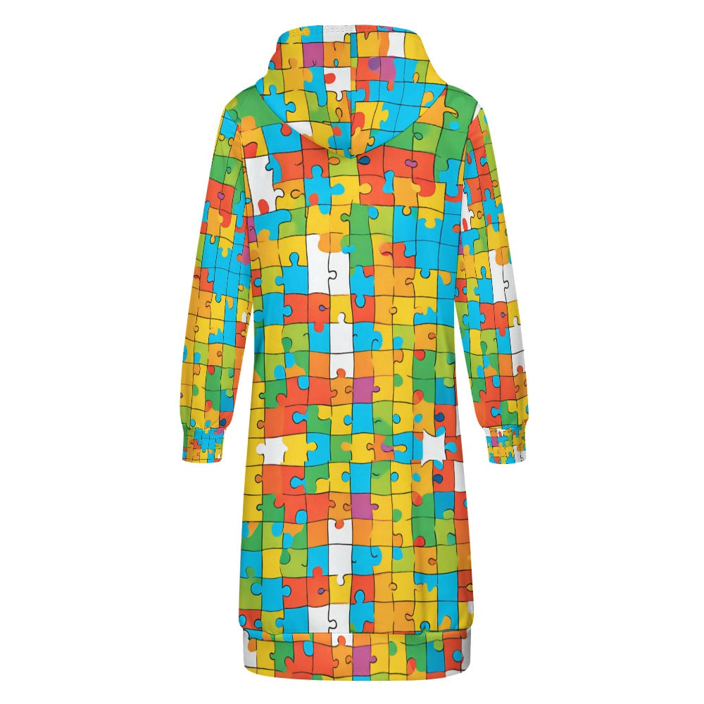 
                  
                    Women's long Jigsaw Puzzle Hoodie
                  
                